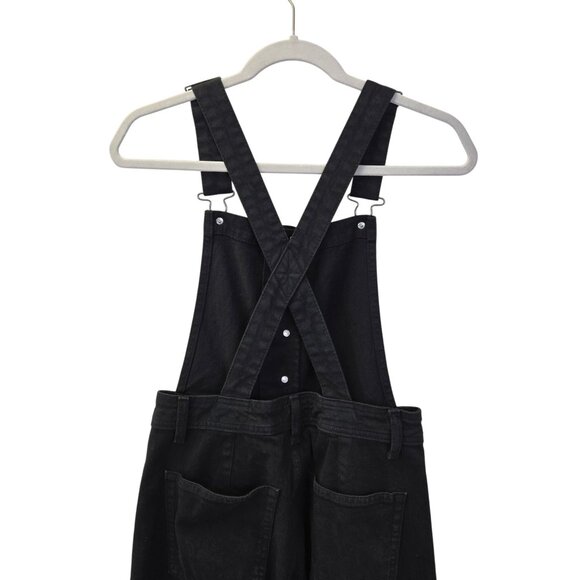 Universal Thread Black Denim Sailor Wide Leg Overall Jeans Size 6 - Picture 5 of 6